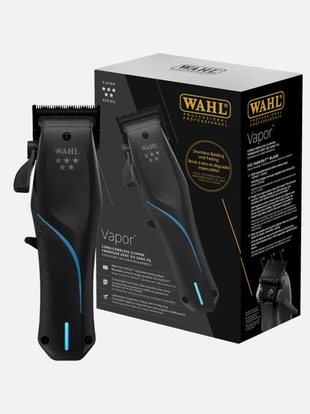 WAHL 5-STAR VAPOR CLIPPER CORDLESS ADJUSTABLE BALDING
